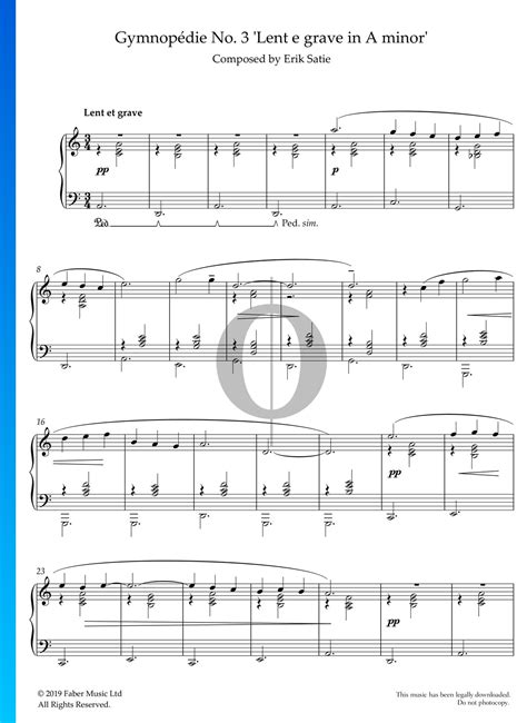 Gymnopedie Sheet Music - 1 sheet music for easy piano by erik satie ...