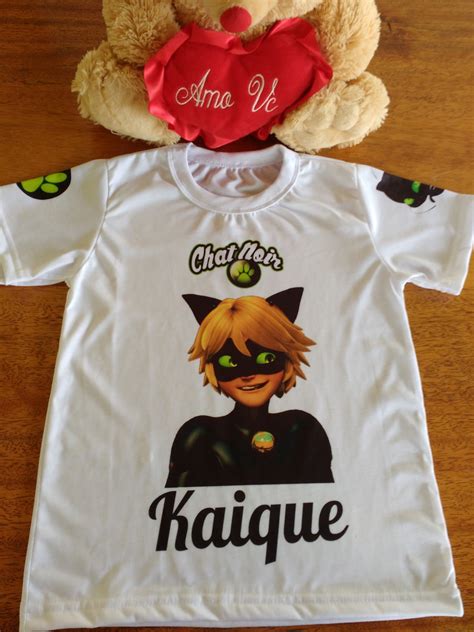 Camiseta personalizada do cat noir no Elo7 Ateliê Refugio do Sonhos