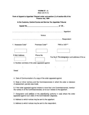 Fillable Online Webtel Form St See Rule Form Of Appeal To