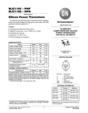 MJ21195 Datasheet Equivalent Cross Reference Search Transistor Catalog