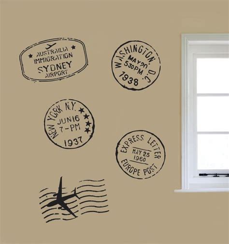 Travel Wall Decal Travel Stamp Wall Decals Travel Vinyl Wall | Etsy ...