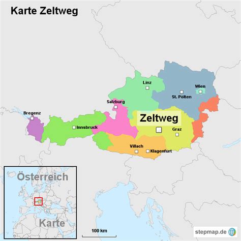 StepMap Karte Zeltweg Landkarte für Österreich