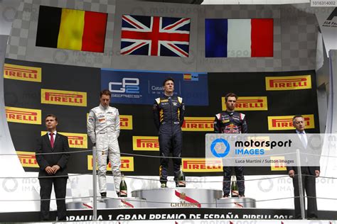 Podium L To R Second Placed Stoffel Vandoorne Bel Art Grand Prix