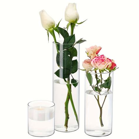 Boho Clear Glass Vase For Flower Arrangements And Home Decor