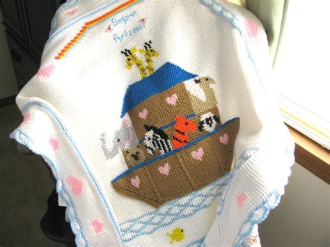 Personalized Noahs Ark Personalized Crocheted Afghan Crocheted Baby