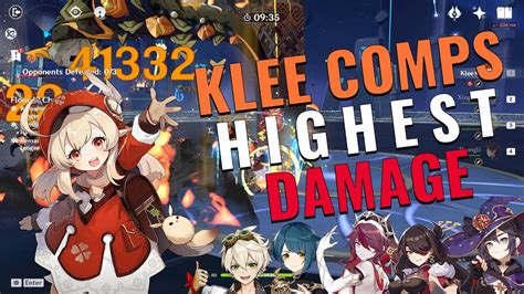 BEST KLEE TEAM COMPS FOR HIGHEST DPS GENSHIN IMPACT YouTube