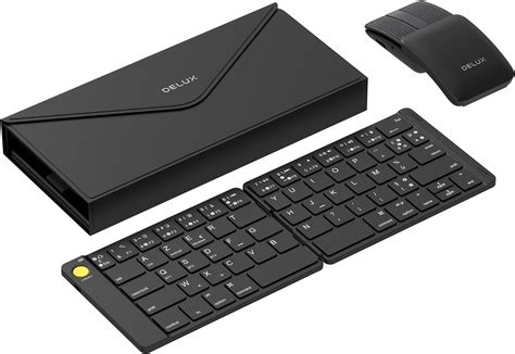 DeLUX PockCombo Ensemble Clavier Et Souris Bluetooth Pliable Sans Fil