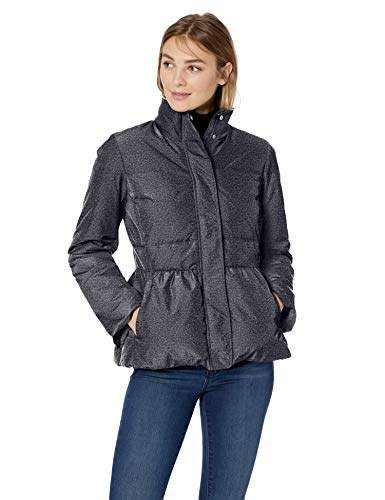 Lark Ro Women S Peplum Puffer Jacket Puffer Jacket Black Womens