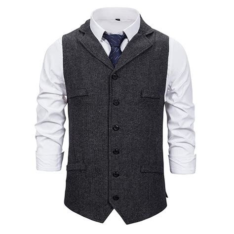 Mens Business Formal Tuxedos Waistcoat Sleeveless Jacket Blazer Vest Buttons Uk £17 63 Picclick Uk