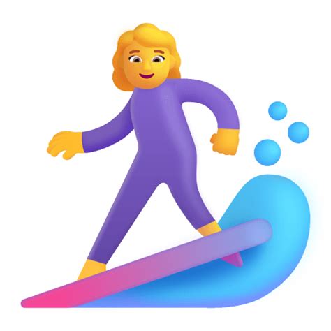 Woman Surfing 3d Default Icon Fluentui Emoji 3d Iconpack Microsoft