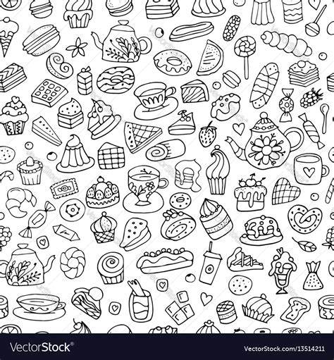 Cakes And Sweets Seamless Pattern For Your Design Vector Image