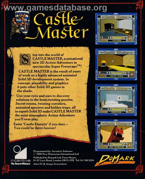 Castle Master Amstrad CPC Artwork Box Back