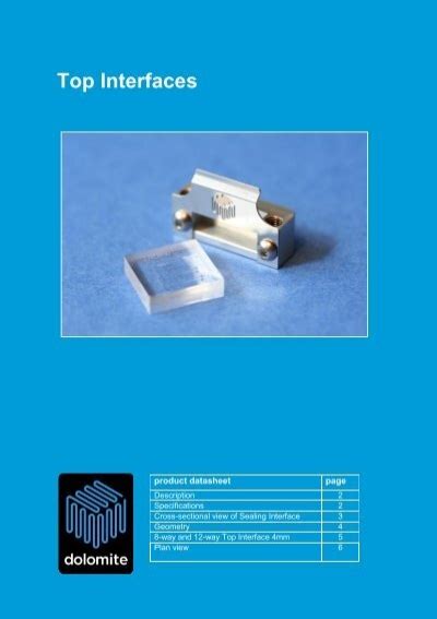 Datasheet Dolomite Microfluidics