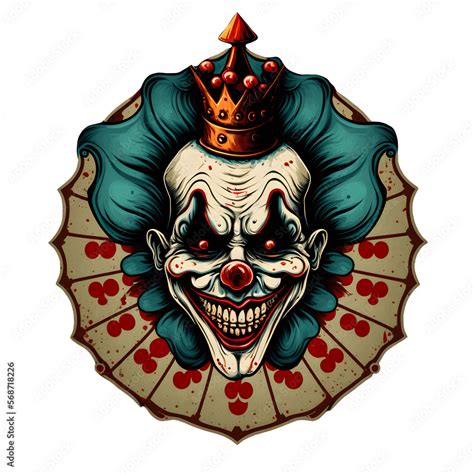 Clown Card Comic Graphics Clown King King Clown Scary Evil Killer