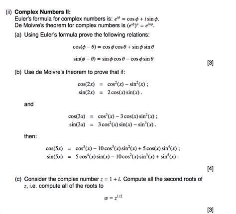 Solved (ii) Complex Numbers ll: Euler's formula for complex | Chegg.com