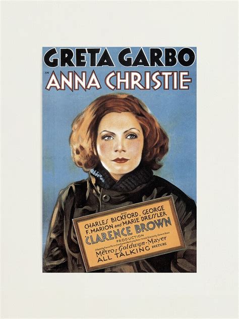 Anna Christie Starring Greta Garbo Classic Movie Film Poster