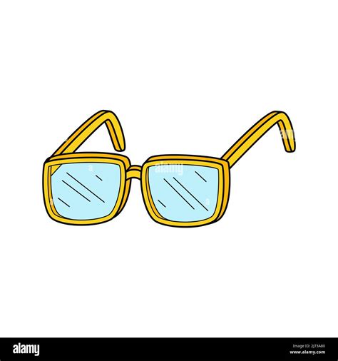 Optical Glasses In Doodle Hand Drawn Colorful Vector Illustration The Design Elements Are