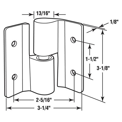 656 8624 Surface Mount Hinge Set Right Handin Left Handout With