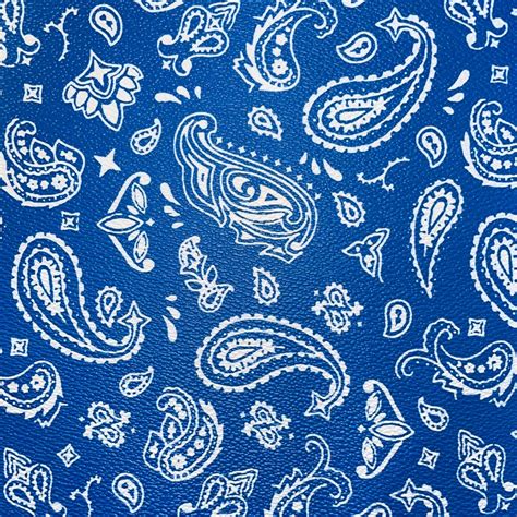 Blue Bandana Faux Leather Print - Etsy