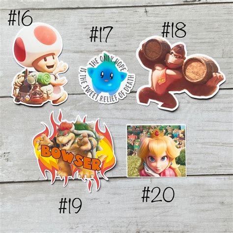 Weatherproof Super Mario Sticker Pack Different Options To Etsy