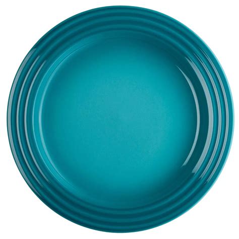 Durable Le Creuset Stoneware Set Of 4 Caribbean Blue Salad Plates New Ebay