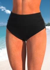 High Waisted Black Stretch Bikini Bottom Modlily USD 14 98