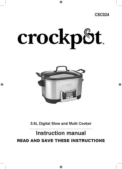 CROCKPOT CSC024 INSTRUCTION MANUAL Pdf Download | ManualsLib