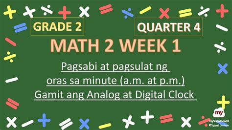 Math Week Quarter Pagsabi At Pagsulat Ng Oras Sa Minuto Gamit