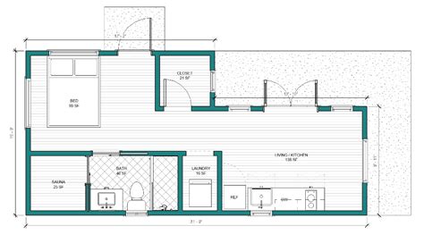 ADU Exterior L Shaped Cottage Granny Flat Floor Plan Small House Floor