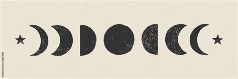 Trendy Moon Phases abstract contemporary aesthetic banner, wall art decor Stock Vector | Adobe Stock