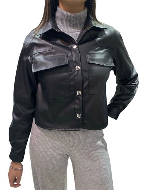 Chaqueta Campera Mujer Engomada Cuero Ecologico Talle S M Aycoca