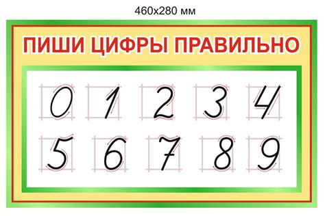 Стенд "Пиши цифры правильно-1" 460х280 мм: продажа, цена в Минске ...