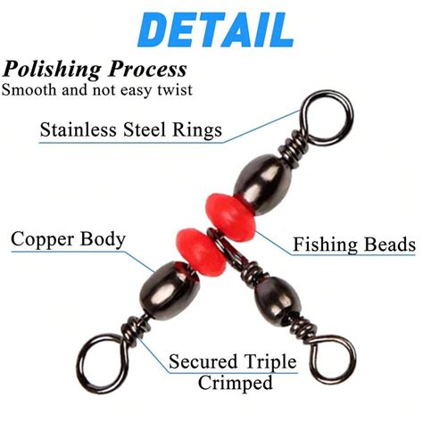 T Shape Three 3 Way Fishing Swivel Brass Barrel Triple Swivel Cross