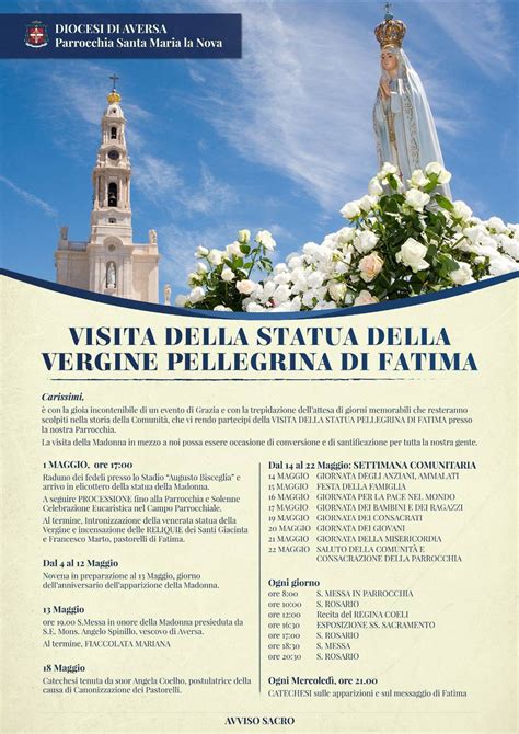 S Maria La Nova Aversa Visita Statua Della Vergine Pellegrina Di