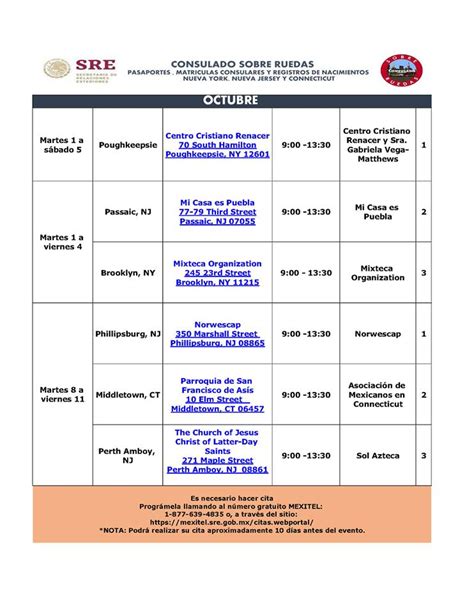 Consulado Sobre Ruedas En Nueva York Fechas Y Horarios Para Octubre