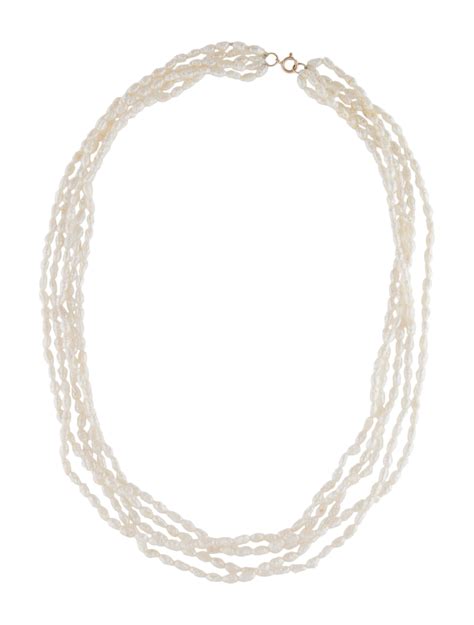 Tiffany And Co 18k Paloma Picasso Pearl Multistrand Necklace 18k Yellow Gold Multistrand