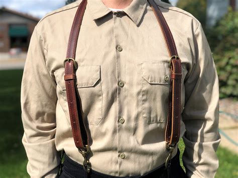 Mens Leather Work Suspenders Heavy Duty Suspenders Etsy