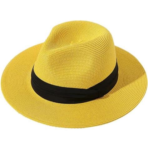 Accessories Lanzom Women Wide Brim Straw Panama Roll Up Hat Fedora