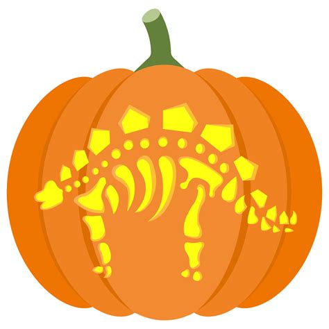 Dinosaur Skeleton Pumpkin Stencil Free Printable Papercraft Templates