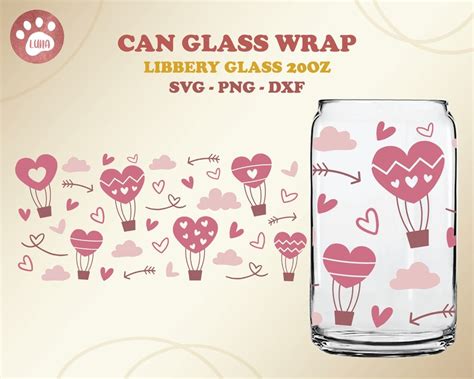 Valentines Can Glass Svg Libbey Glass Svg Hearts Air Etsy