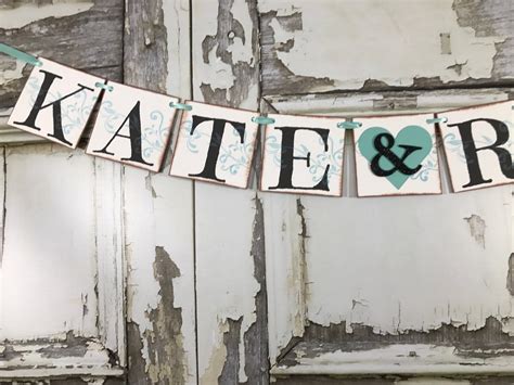 Rustic Names Banner Personalized Engagement Banner Wedding Etsy