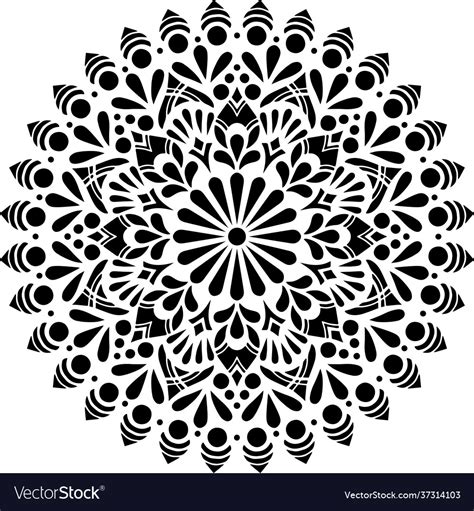 Mandala Pattern Stencil Doodles Sketch Royalty Free Vector