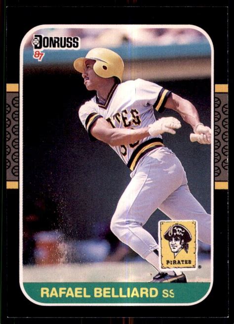 1987 Donruss Rafael Belliard Rookie Pittsburgh Pirates 538 EBay