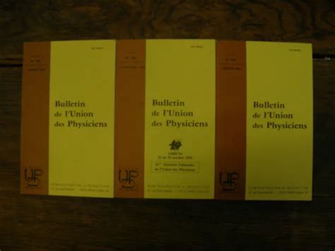 BULLETIN DE L Union Des Physiciens N 750 756 760 Lot De 3 Revues