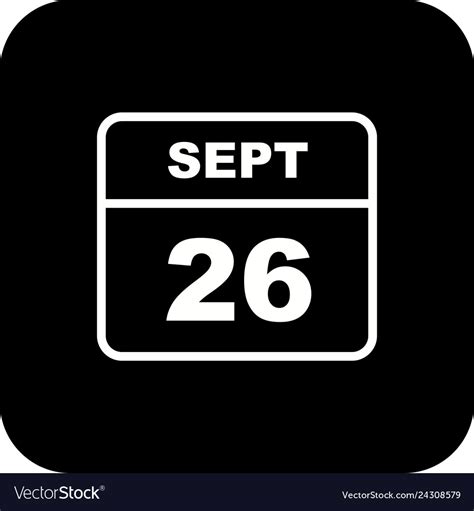 September 26th date on a single day calendar Vector Image