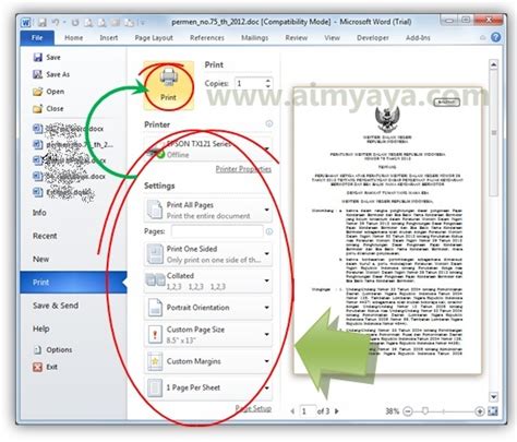 Cara Mengeprint Halaman Tertentu Di Ms Word Rajin Sekolah