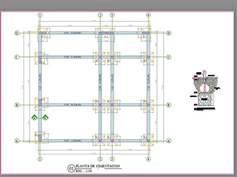 Cimentación en AutoCAD Descargar CAD 609 01 KB Bibliocad