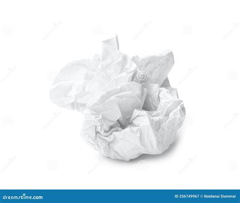 Single Screwed Or Crumpled Tissue Paper Or Napkin In Ball Shape After