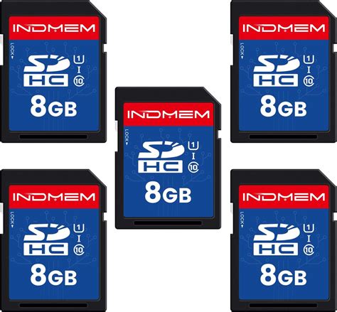 Amazon.com: INDMEM SD Card 8GB 5 Pack UHS-I U1 Class 10 8G SDHC Flash ...