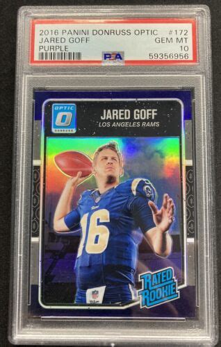 Donruss Optic Jared Goff Purple Rated Rookie Psa Ebay